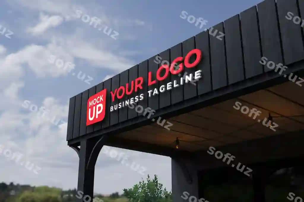 3D do'konining old maketi yog'och | 3d store front mockup wooden