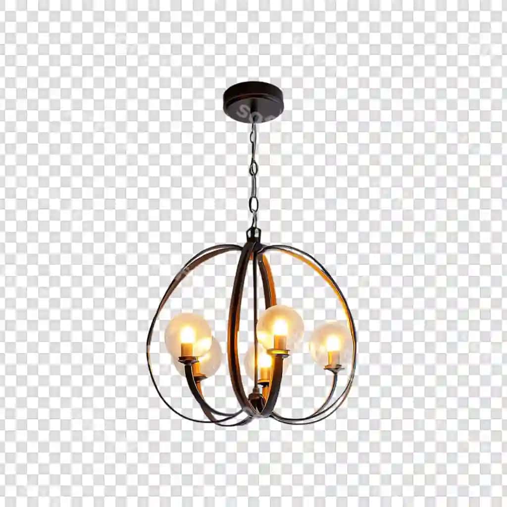 Turli xil zamonaviy qandil lampalari shaffof fonni ajratib turadi | Different stylish chandelier lamps isolated transparent background