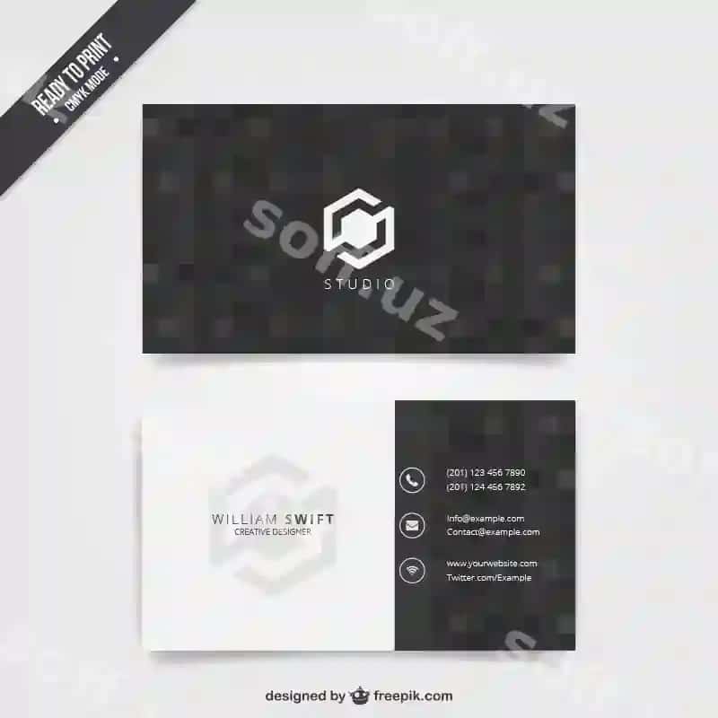 Qora biznes vizitka | Black business card