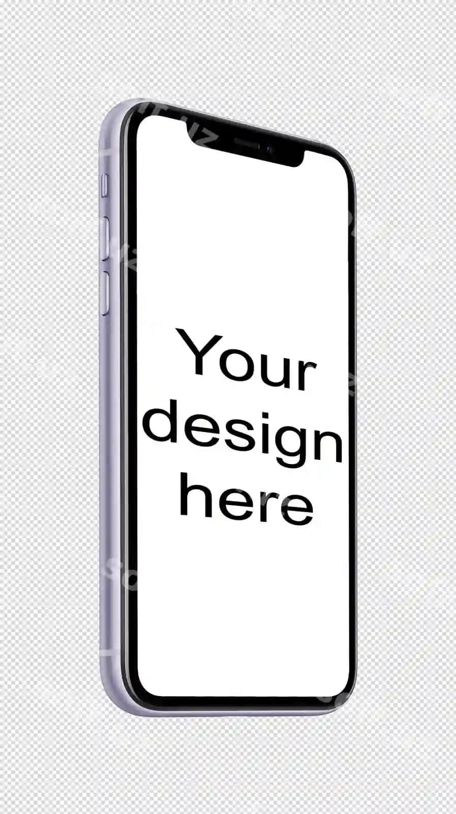 IPhone 11 ga o'xshash fonsiz izometrik oq smartfon maketi | Mockup white smartphone similar iphone 11 without background isometric