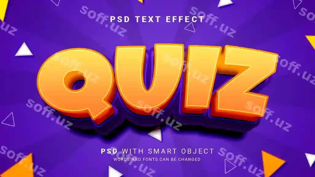 3d viktorina matn effekti | 3d quiz text effect