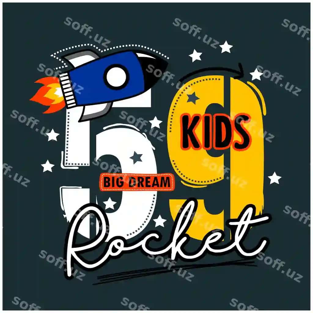 Raketta faza chiroyli tipografiya gulbishik karykatura | Rocket space cool typography funny cartoon