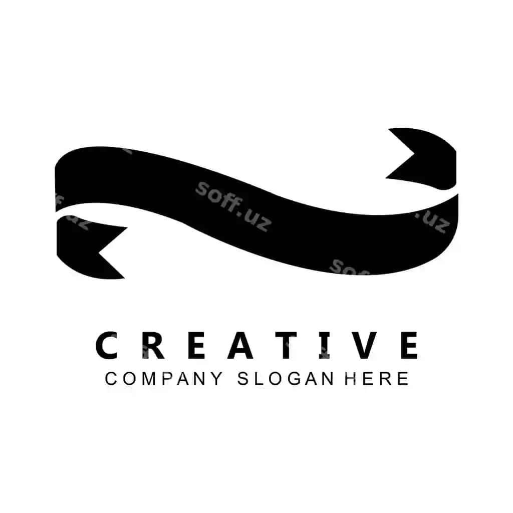 Oddiy bezak banner logotip vektor ramz | Simple decoration banner logo vector symbol