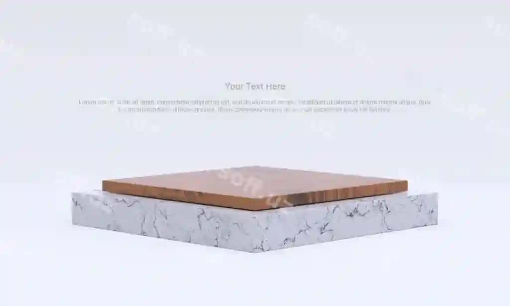 Bo'sh tosh yog'och podium mockup 3D render ajraltirilgan | Empty stone wood podium mockup 3d render isolated