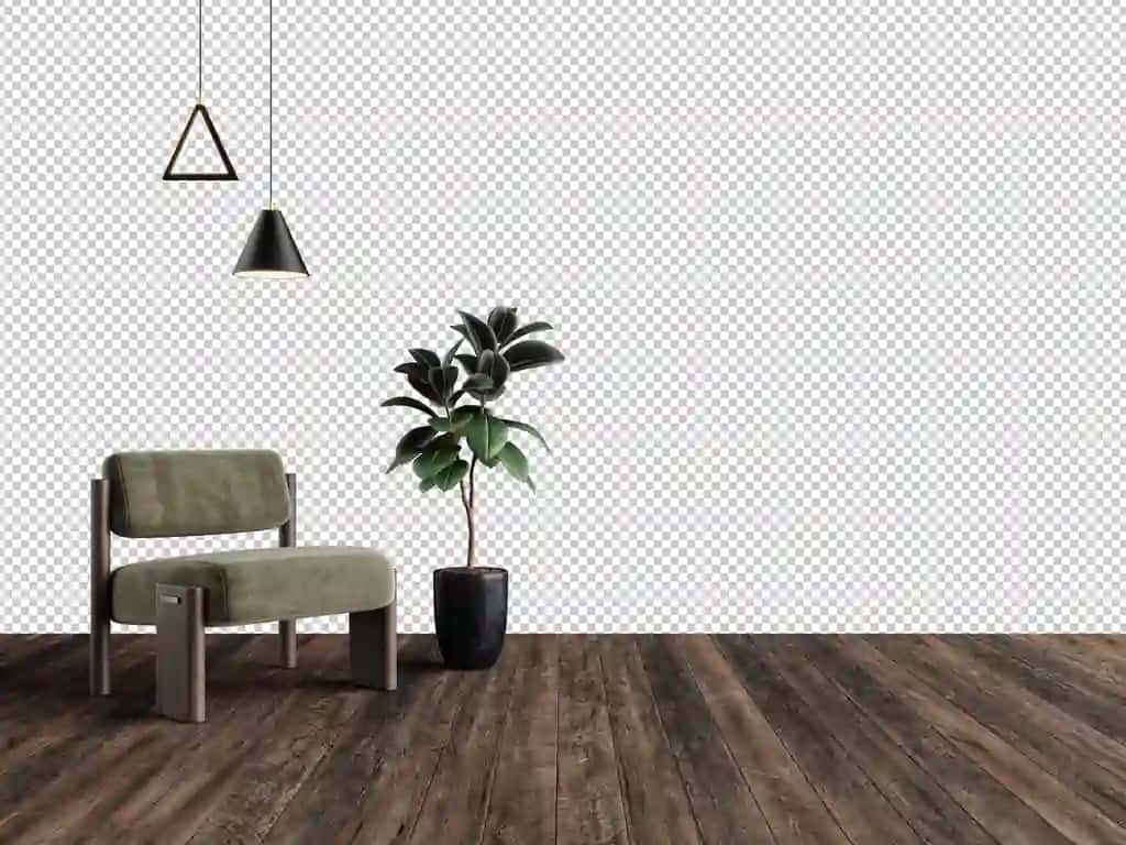 Bepul psd kreslo bo'sh xona bo'sh joy bilan bezatilgan uy maketi | Free psd armchair empty room decorated home mockup with free space