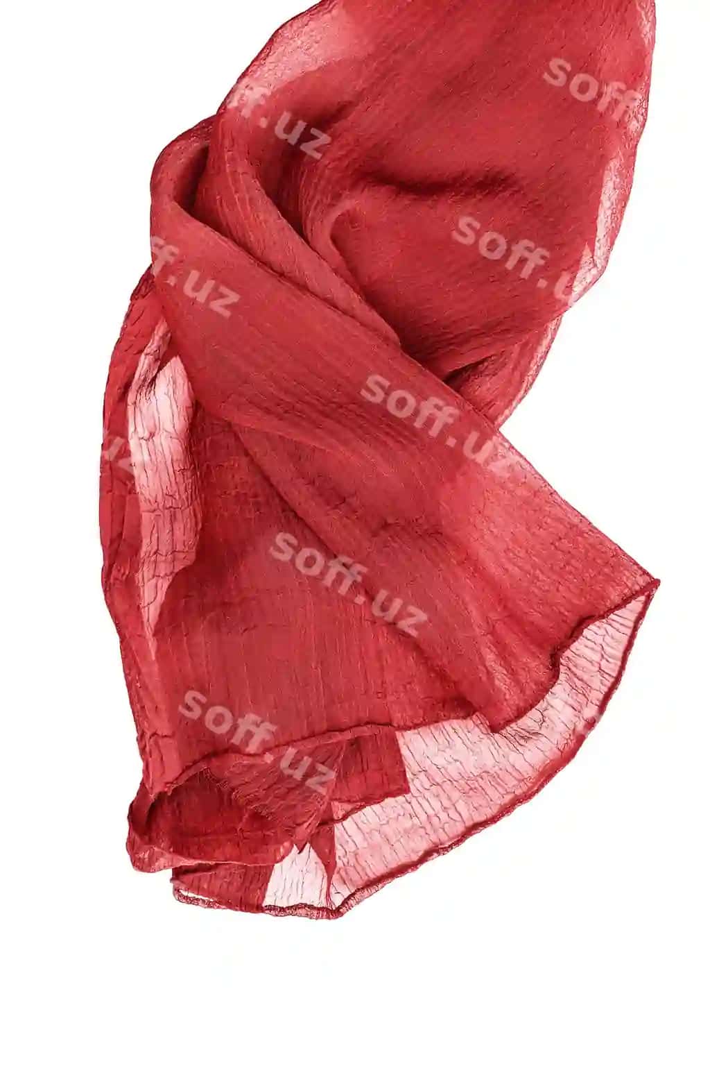 Bir qism qizil chiffon payposi ajraltirilgan oq fonda | Part red chiffon scarf isolated white background