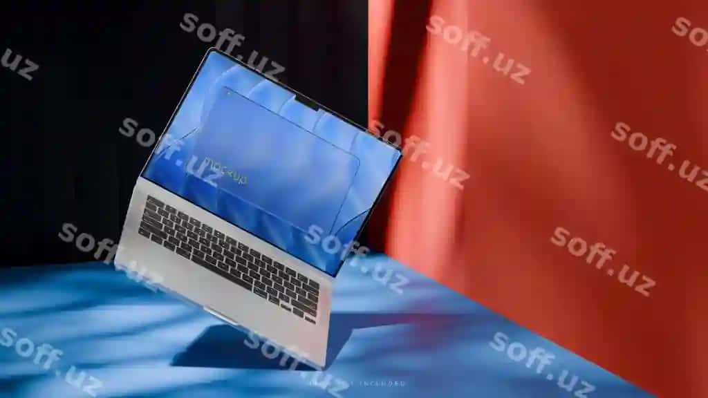 Laptop maketi zamonaviy mavhum 3D fon | Laptop mockup modern abstract 3d background