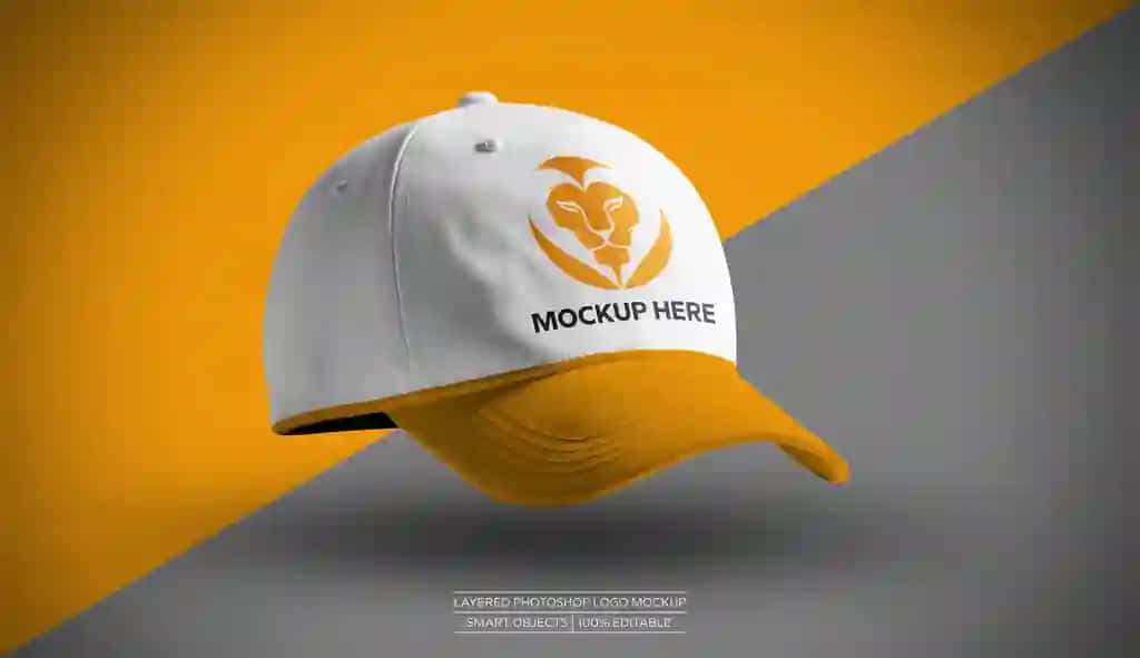 Moslashtiriladigan logotipli beysbol kepkasi maketi | Baseball cap mockup with customizable logo