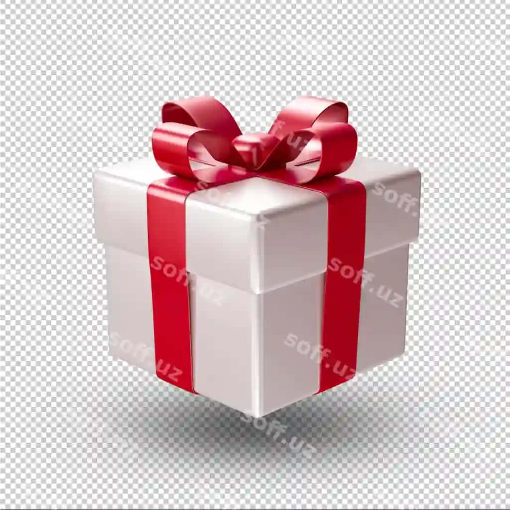 Qizil lentali oq sovg'a 3D tasvirlangan Sevishganlar kuni | White gift with red ribbon 3d render valentines day