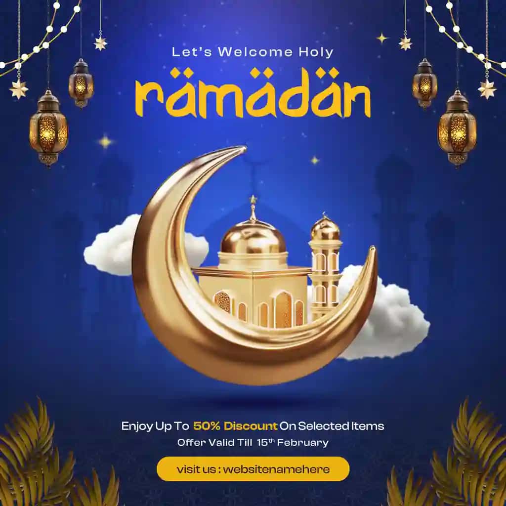Ramazon karim islom festivali ijtimoiy media post dizayn shabloni | Ramadan kareem islamic festival social media post design template