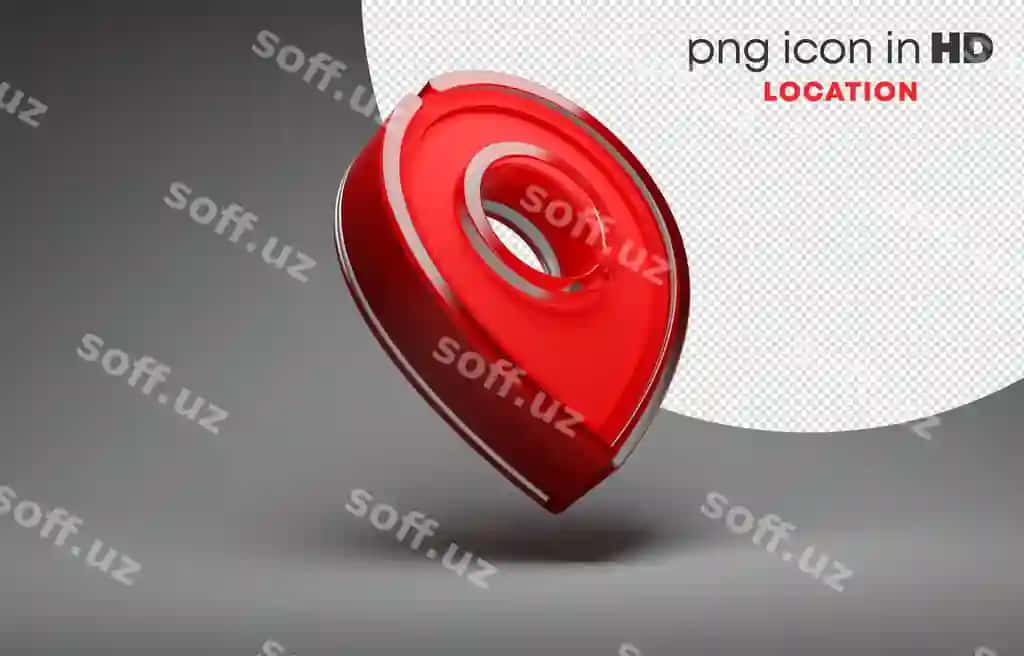 3d ikon oq fon bilan joylashuvi o'ng yuqorida | 3d icon with transparent background location right up