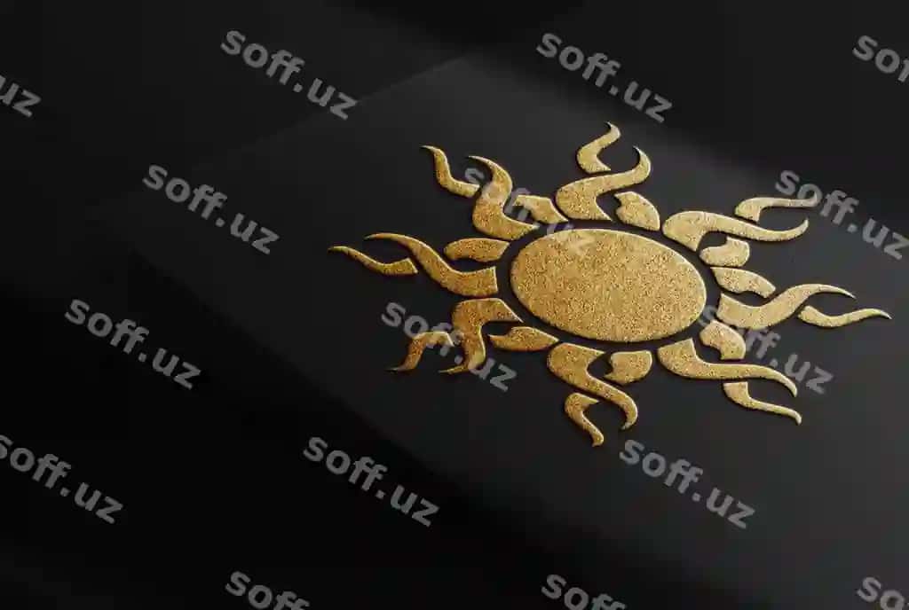 Nishonli oltin chilishgan qogʻoz namunasi | Luxury gold embossed paper mockup