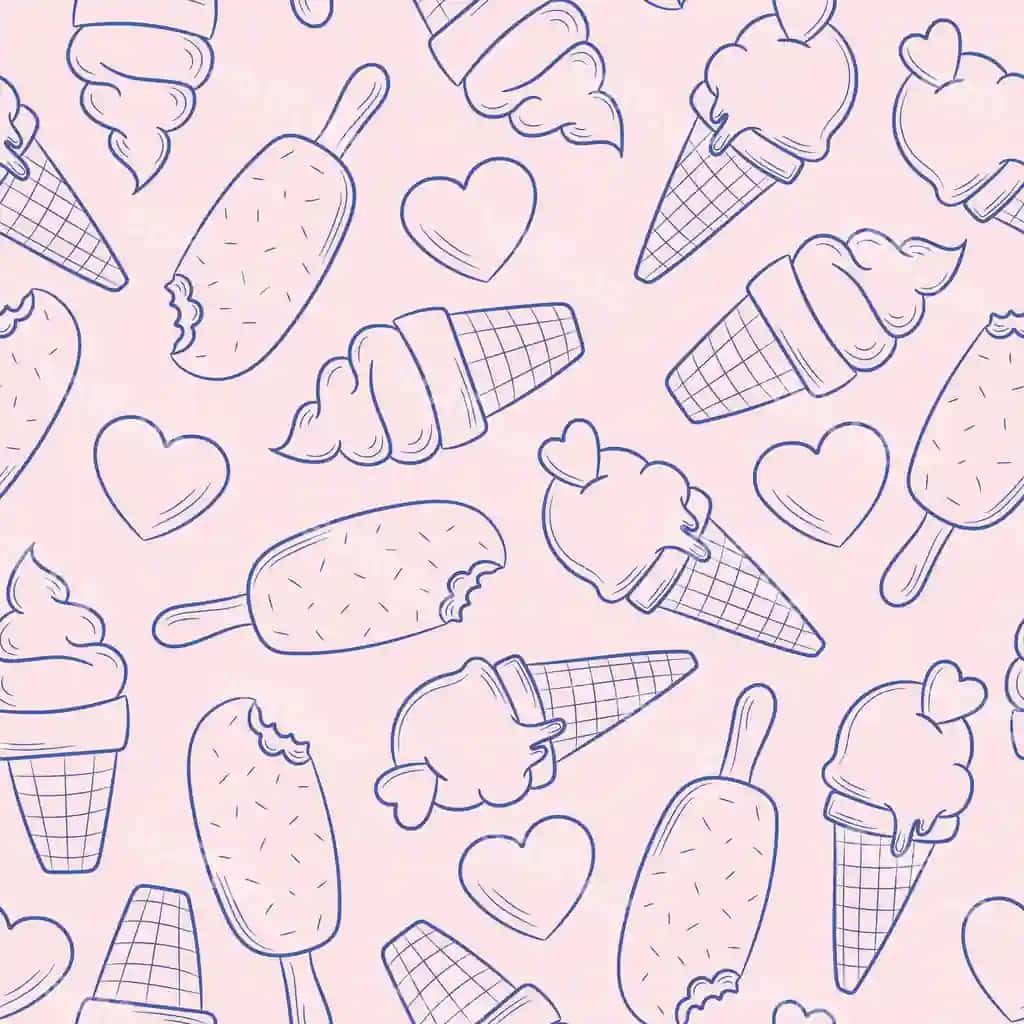 Binafsha muzlat seamless takrorlanadigan vektor orqa fon | Pink ice cream seamless repeat pattern vector background