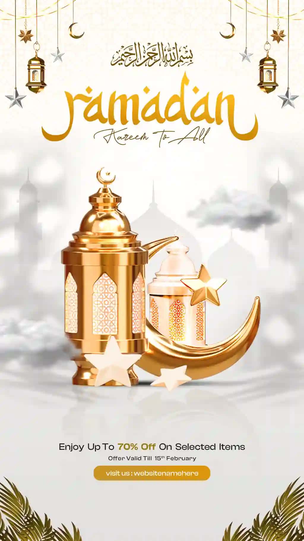 Ramazon kareem islomiy tabriklar ijtimoiy media instagram hikoya dizayni | Ramadan kareem islamic greetings social media instagram story design