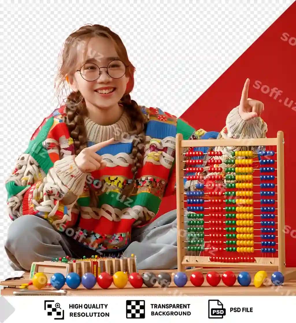 Ko'zoynak taqib olgan yuqori darajadagi jilmayuvchi yosh ayol o'qituvchi ko'zoynaklarini ushlab turibdi | Premium smiling young female teacher wearing glasses holding points