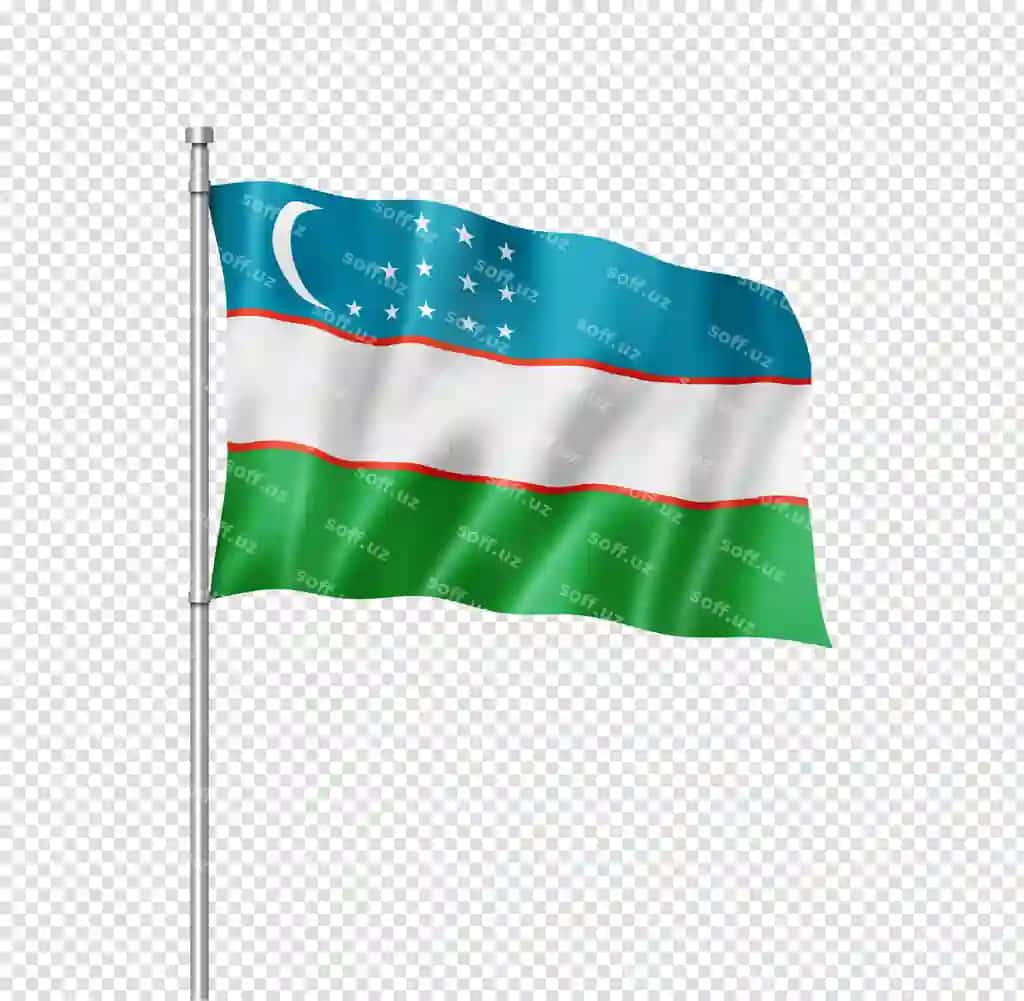 O'zbekiston bayrog'i oq rangda | Uzbekistan flag isolated white