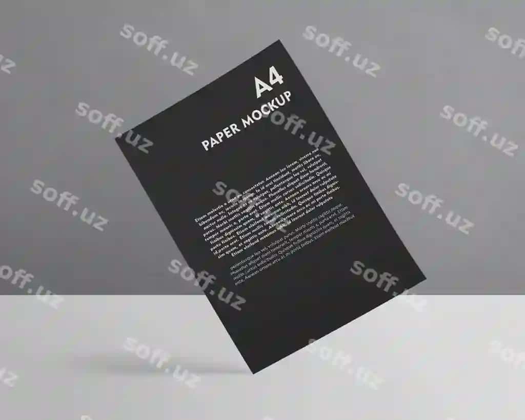 Qora qog'oz namunasi "paper" so'zi bilan | Black paper mockup with word paper it