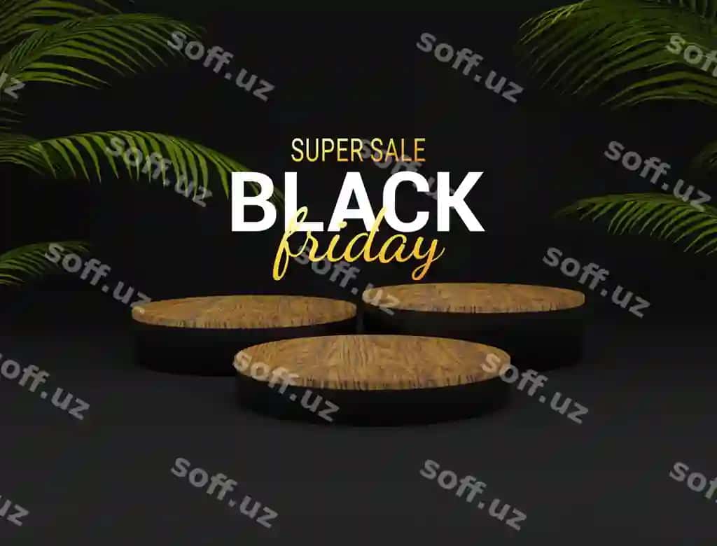 Black Friday 3d yog'och podium platforma mahsulot taqdimoti mahsulot | Black friday 3d wood podium platform product presentation product