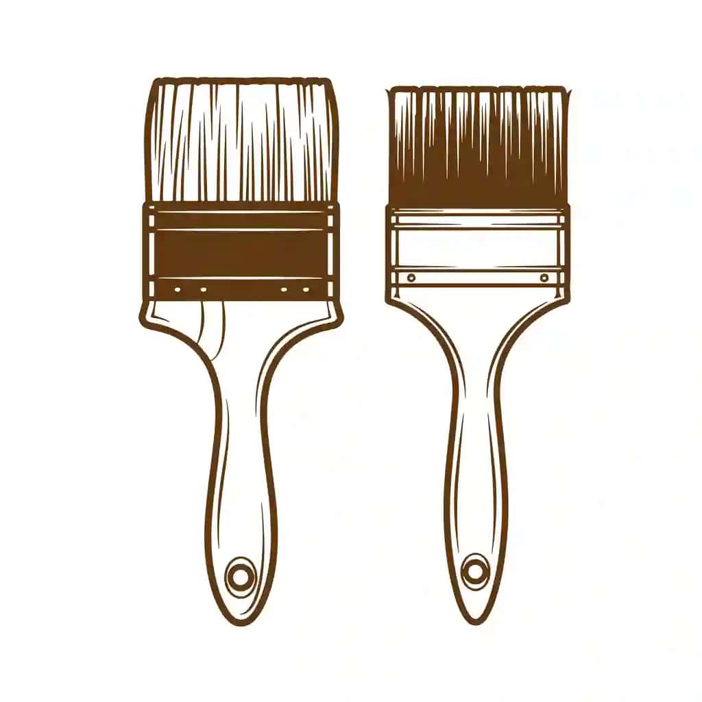 Ikkita qo'lda chizilgan bo'yoq cho'tkalari, badiiy hunarmandchilik loyihalari | Two handdrawn paint brushes art craft projects