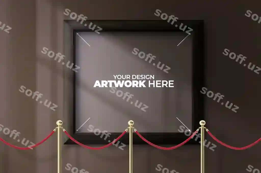Psd Qirollik Foto Ramka Ko'rgazma Devor Psd Mockup | Psd royal photo frame exhibition wall psd mockup