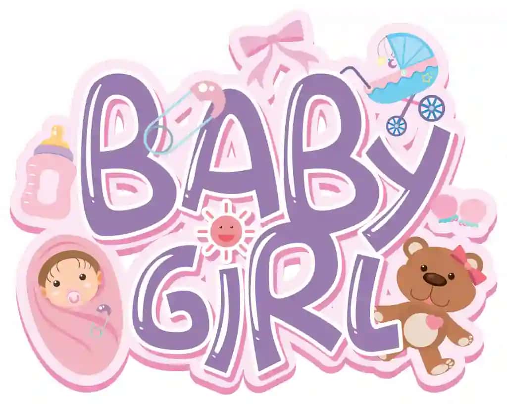 Shrift dizayni so'zlar chaqaloq qiz | Font design words baby girl