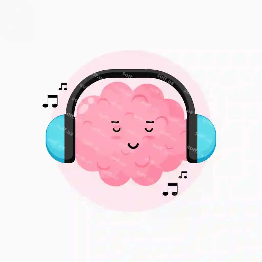 Musiqa tinglayotgan yoqimli miya qahramoni | Cute brain character listening music