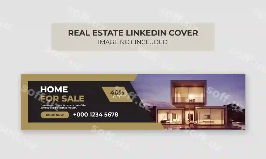Ko'chmas mulk linkedin muqovasi fotosurati shablonining uy veb-banneri | Real estate linkedin cover photo template home web banner