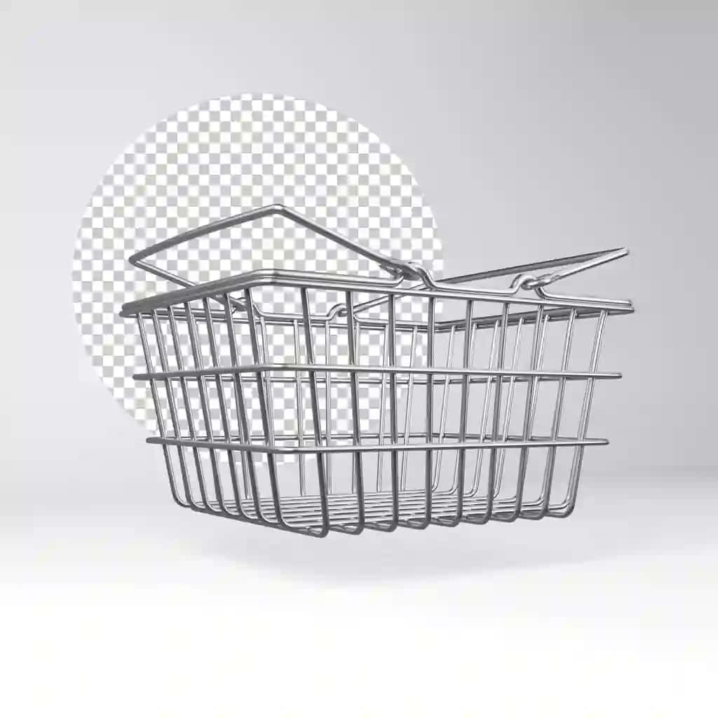 Zamonaviy simli xarid qilish savatchasi displeyi | Modern wire shopping basket display
