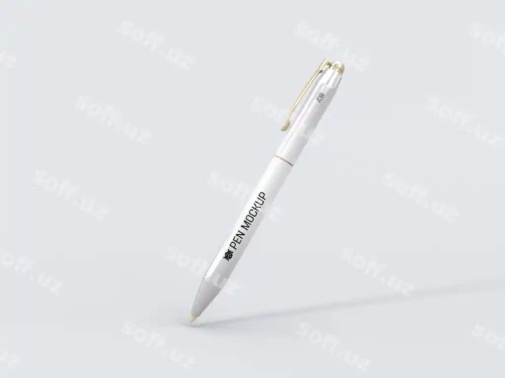 Metal yozuvchi qozon branding mockup | Metal writing pen branding mockup