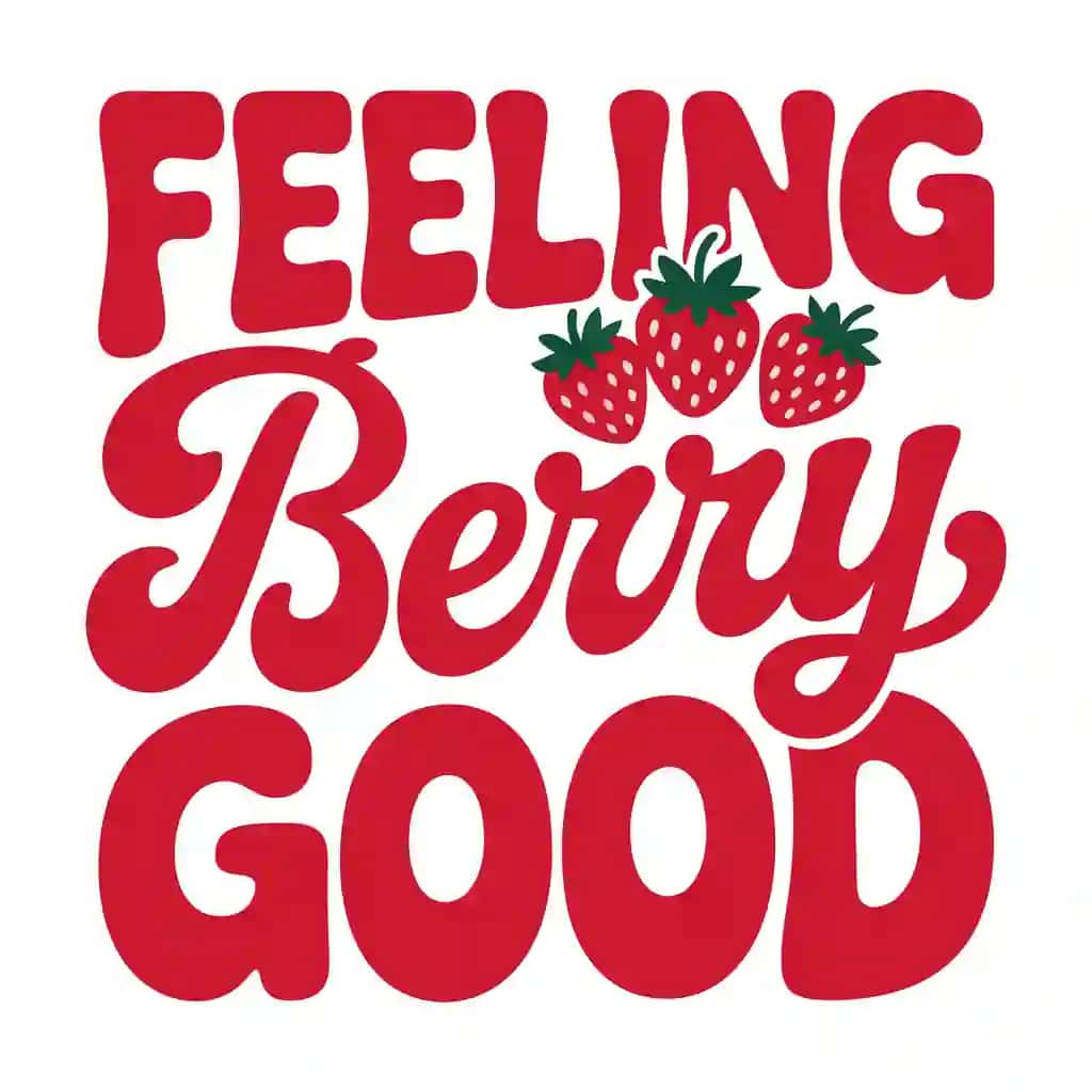 Feeling berry yaxshi retro groovy qulupnay iqtibos | Feeling berry good retro groovy strawberry quote