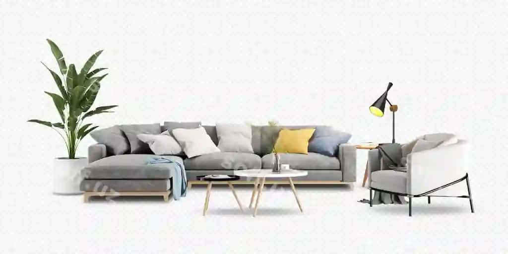 Ichki divan guli 3D render | Interior with sofa plant 3d rendering