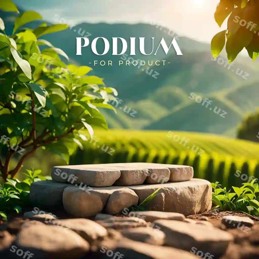 Tabiat podium mahsulot taqdimoti | Nature podium product presentation