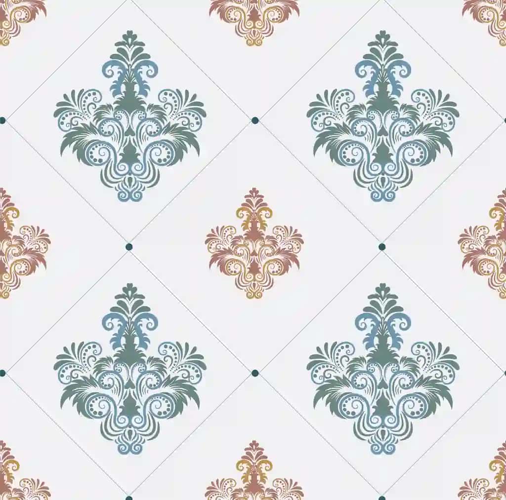 Gulli bezakli choksiz naqsh ko'k fon vektor san'ati | Seamless pattern with floral ornament blue background vector art