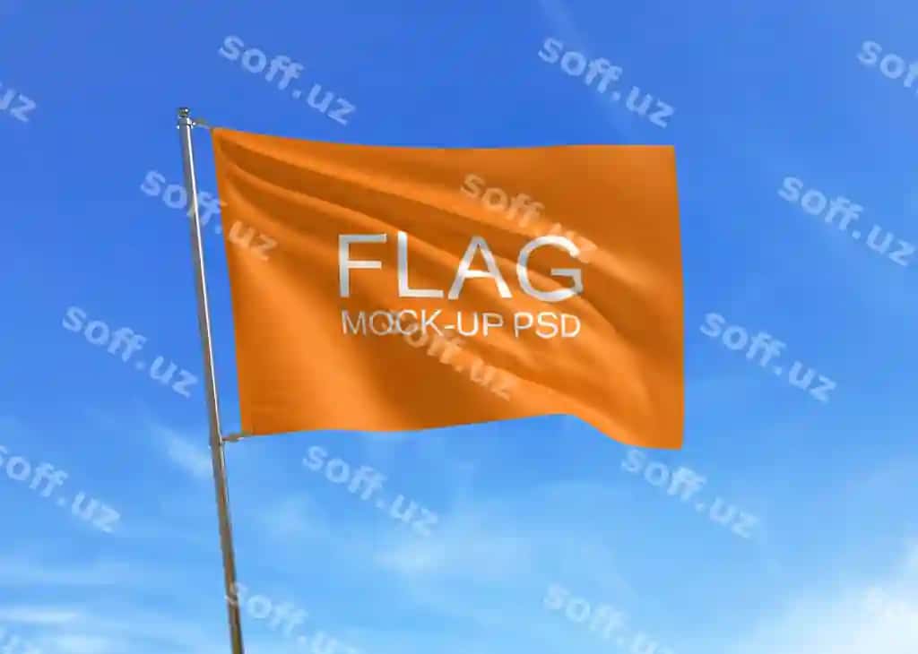 Flagni harakat qilish mockup | Waving flag mockup