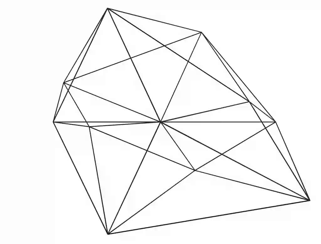 Poligonal to'rli simli ramka mavhum 3D shakl | Polygonal mesh wireframe abstract 3d shape
