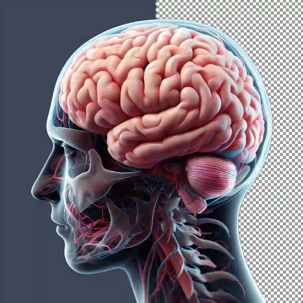 Yuqori darajada batafsil 3D render inson miyasi png | Highly detailed 3d rendering human brain png