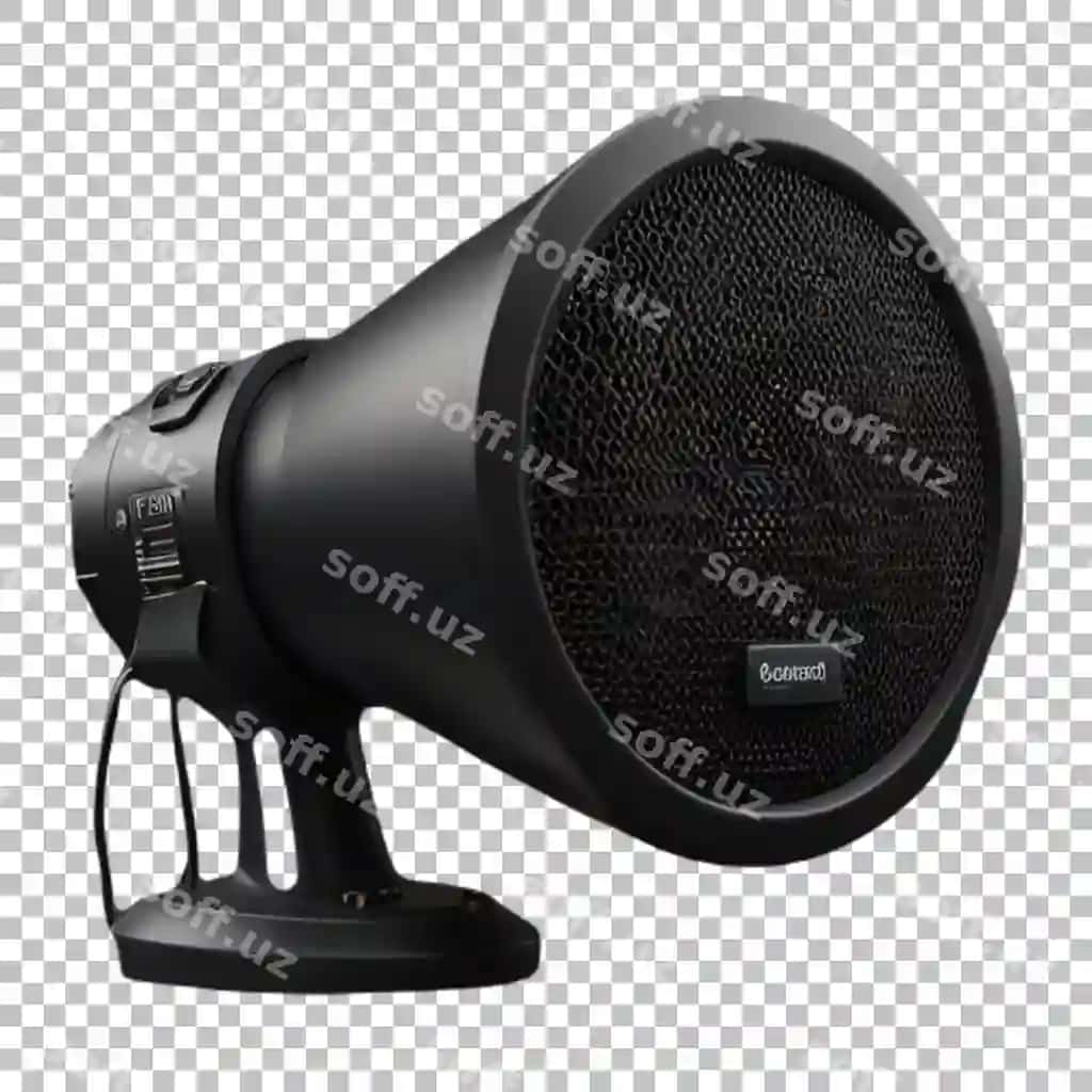 Haqiqiy megafon karnay biznes reklamasi shaffof fon | Realistic megaphone speaker business promo transparent background