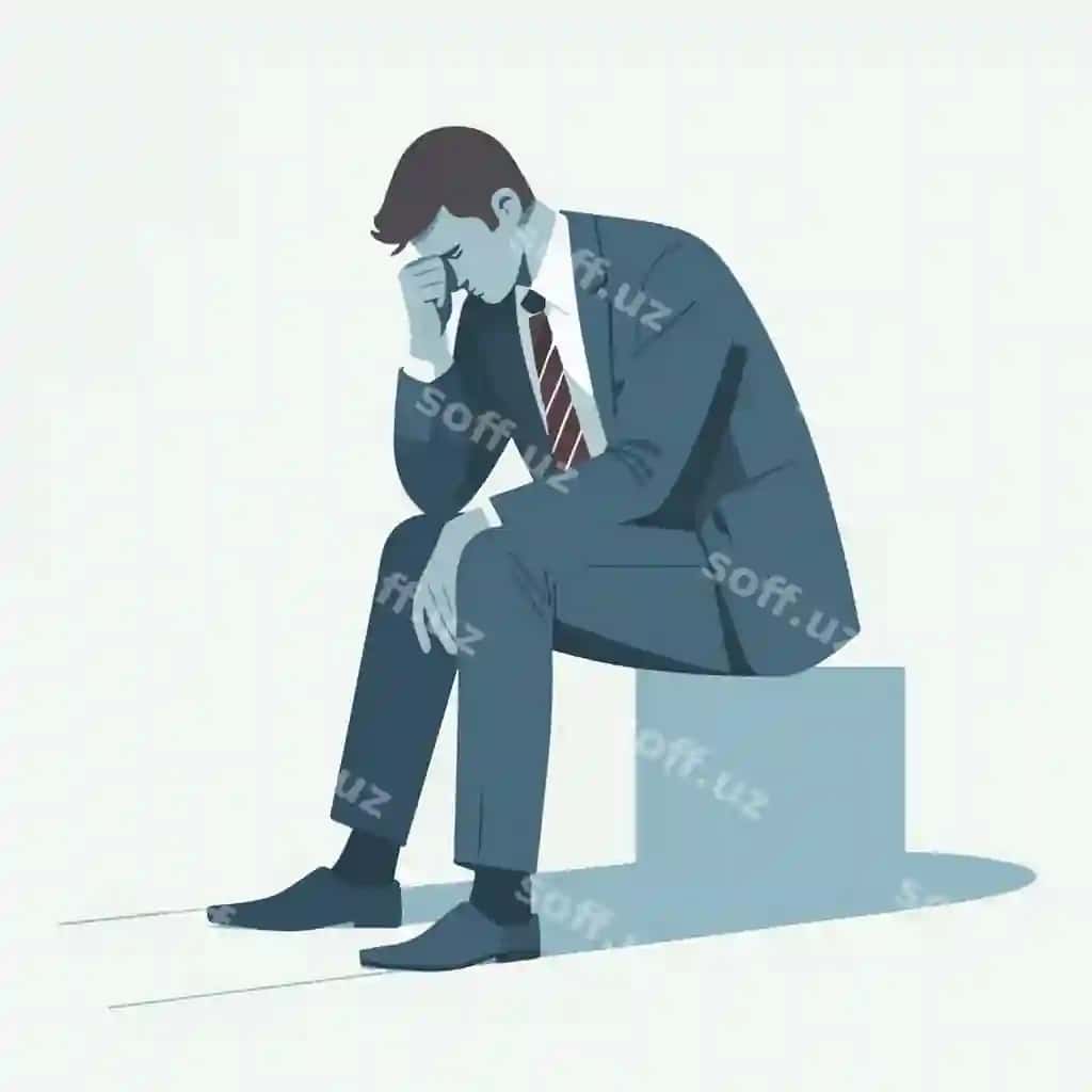 Vektorli tasvir tushkunlikka tushgan tadbirkor | Vector illustration depressed businessman