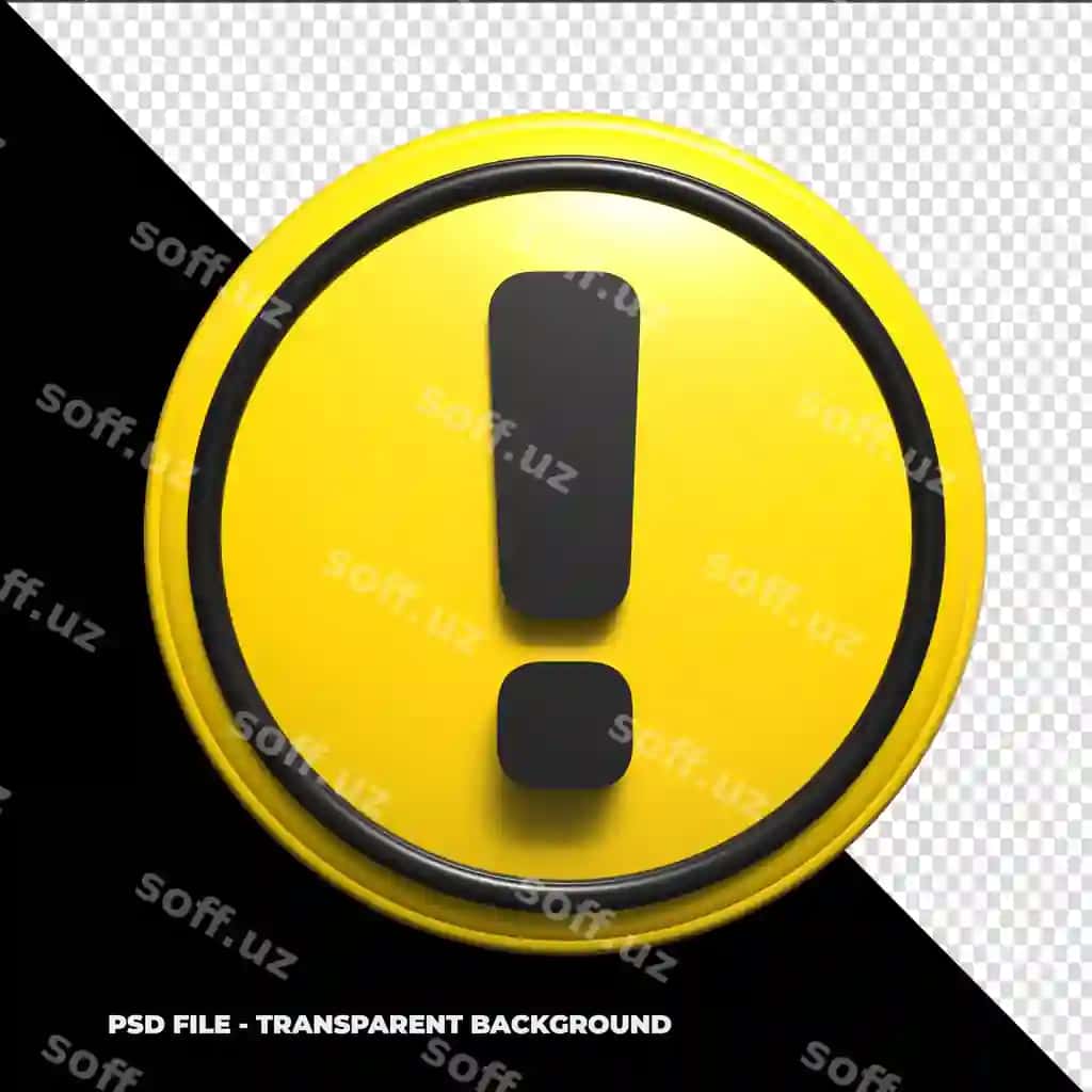 Undov belgisi bilan qora fonli sariq doira | Yellow circle with black background with exclamation point