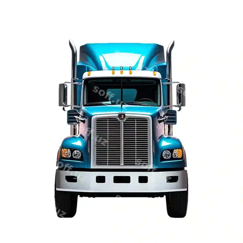 Sariq oq yashil qizil ko'k mashina yuklovchi mashina shrift ko'rinish orqa tomon png | Yellow white green red blue car dump truck font view back side png