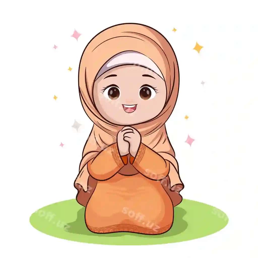 Muslim qiz o'tirgan ibodat qilayotgan muslim moda hijob kiygan | Muslim girl sitting praying wearing muslim fashion hijab worship