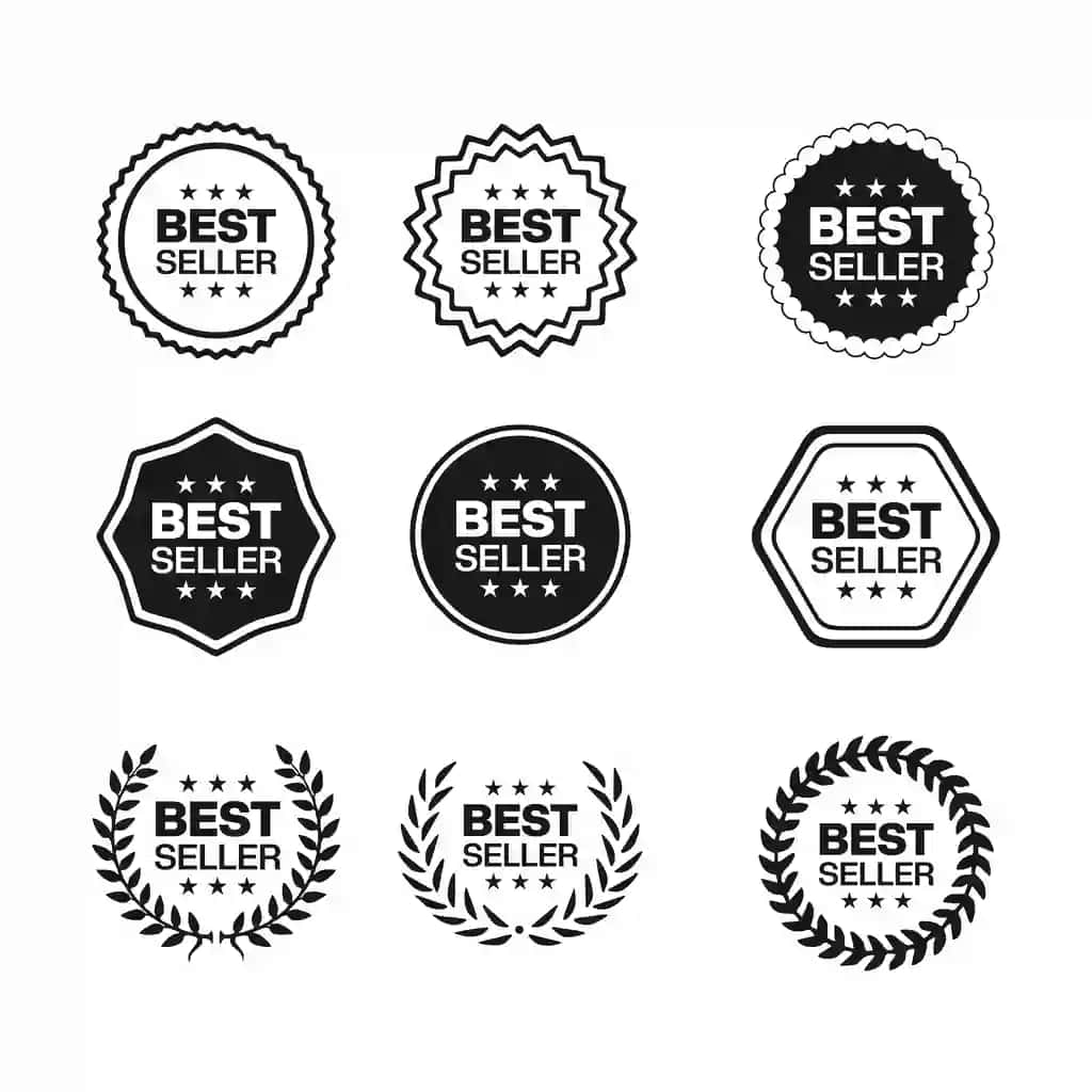 Eng ko'p sotiladigan qora oq timsol dizaynlarini o'rnating | Set black white best seller emblem designs