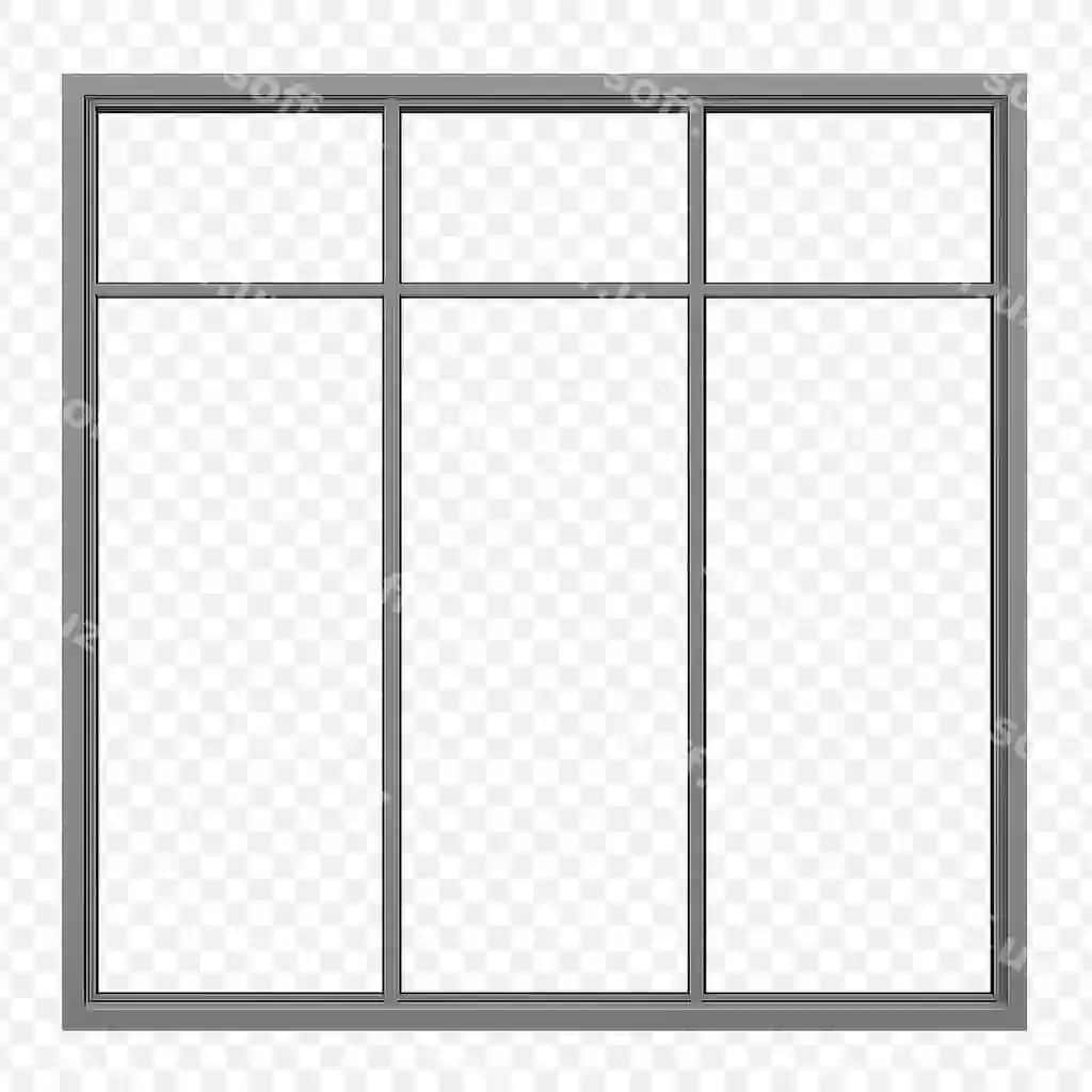 Uch vertikal ikkita gorizontal panelli kulrang oyna | Grey window with three vertical two horizontal panes