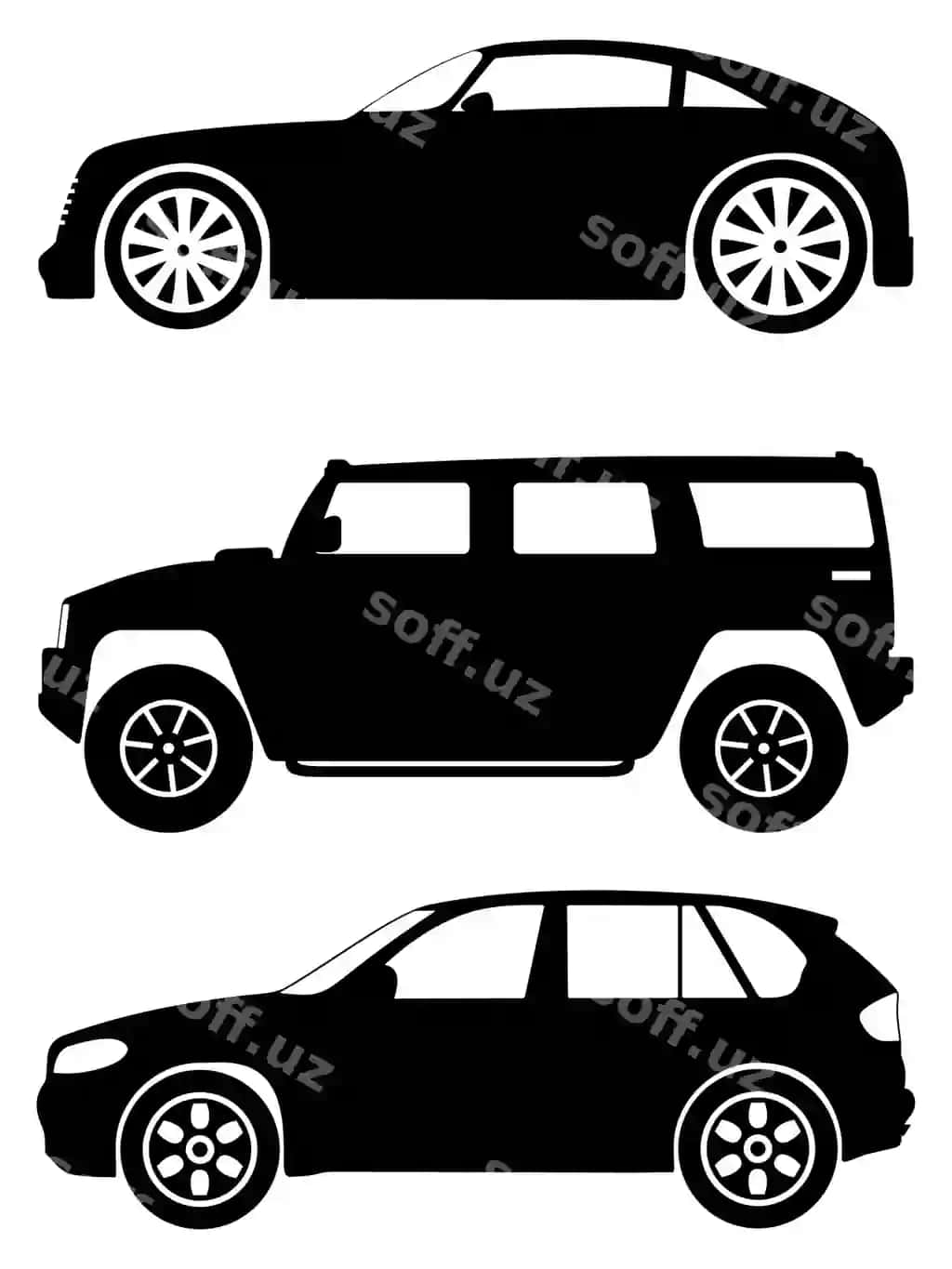 Mashinalar vektor to'plami 2 | Cars vector set 2