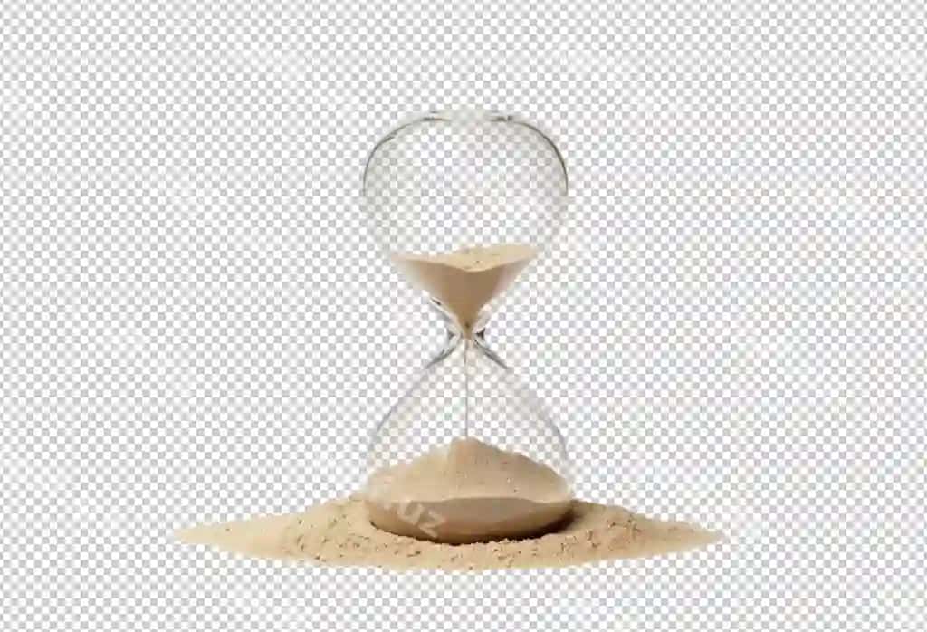 Qum soati png ichidan oqib o'tayotganda vaqt tugaydi | Time runs out as sand flows through hourglass png