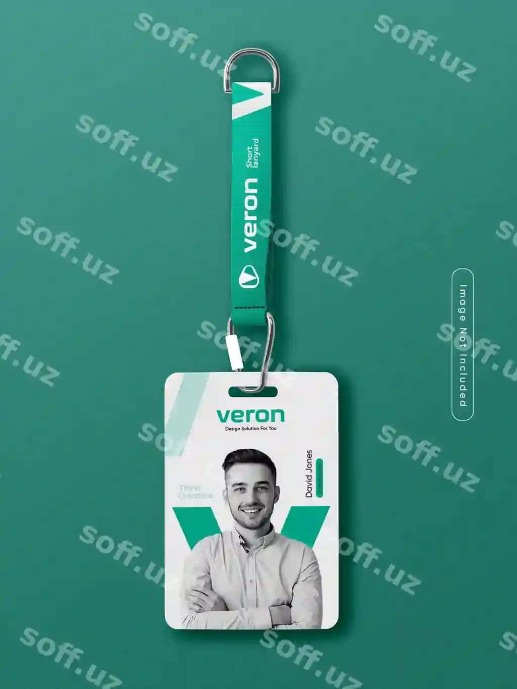 Qisqa lanyer ID karta ushlagich brendlash namunasi | Short lanyard id card holder branding mockup