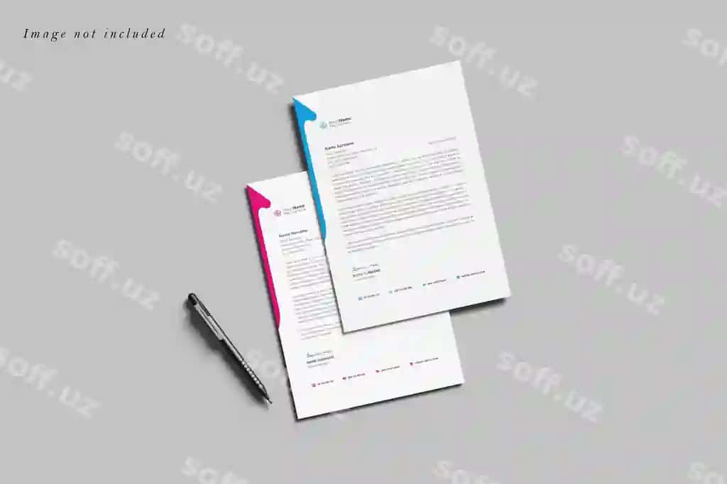Minimalizmli maktub sarlavhasi modeli | Minimalist letterhead mockup