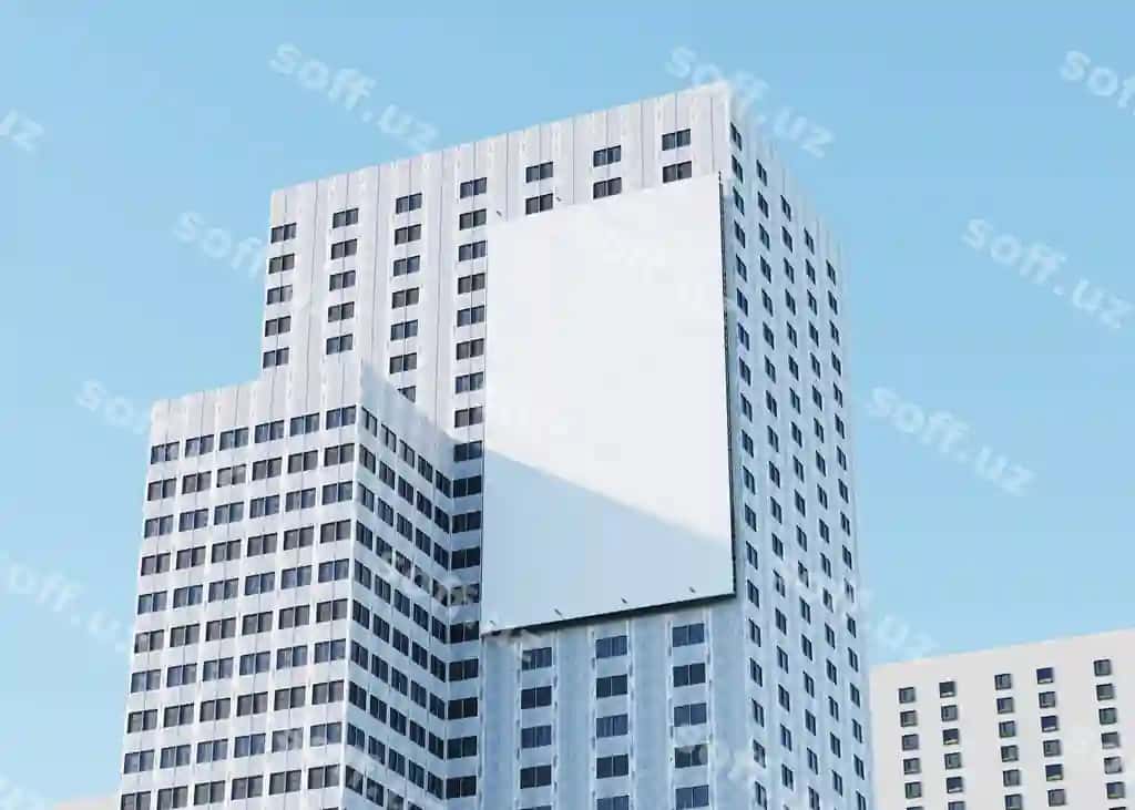 Billboard mockup baland binо ko'cha | Billboard mockup tall building street