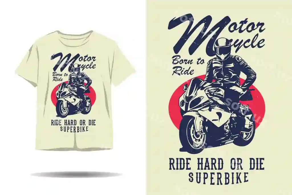 Mototsiklda tug'ilgan ride ride hard die super bike siluet futbolkasi | Motorcycle born ride ride hard die super bike silhouette tshirt