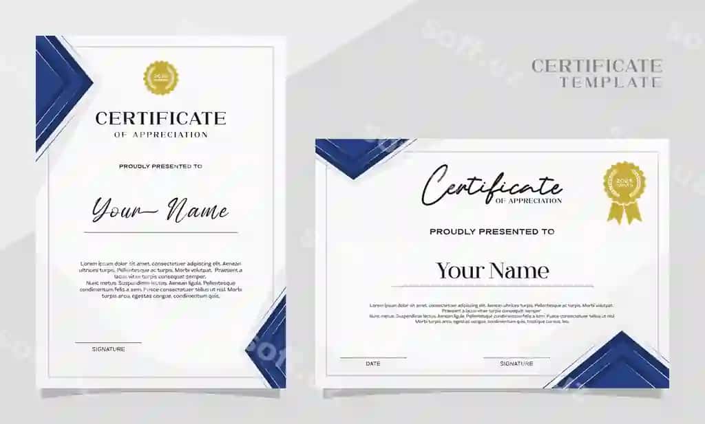 Elegant sertifikat erishish shabloni | Elegant certificate achievement template 2
